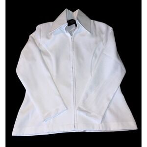 Western Equestrian Showmanship Jacket White Full Zip Women's Large Pleasure